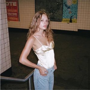 Zara Ivory Satin Bustier Bodysuit NWT size XL